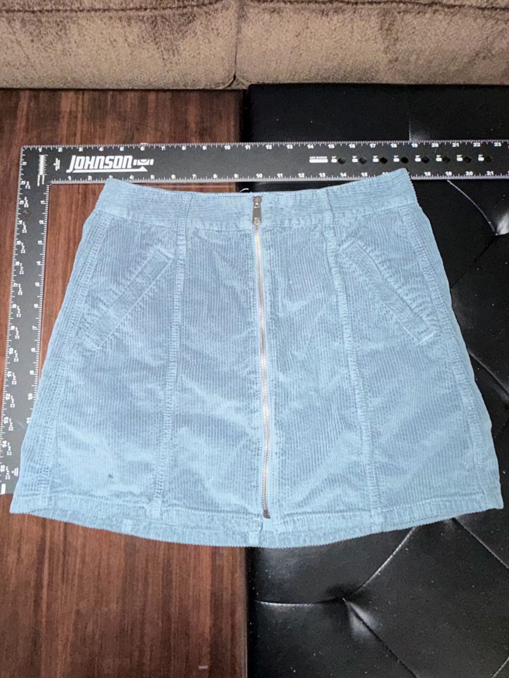 American Eagle Outfitters Dusty Blue Corduroy Mini Skirt